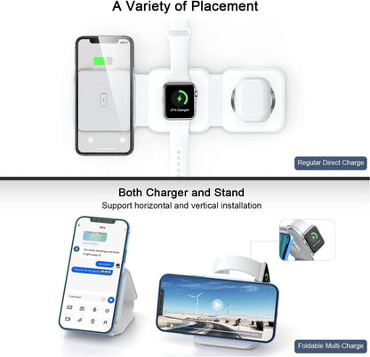 3-in-1 Qi Wireless Charging for IOS Devices