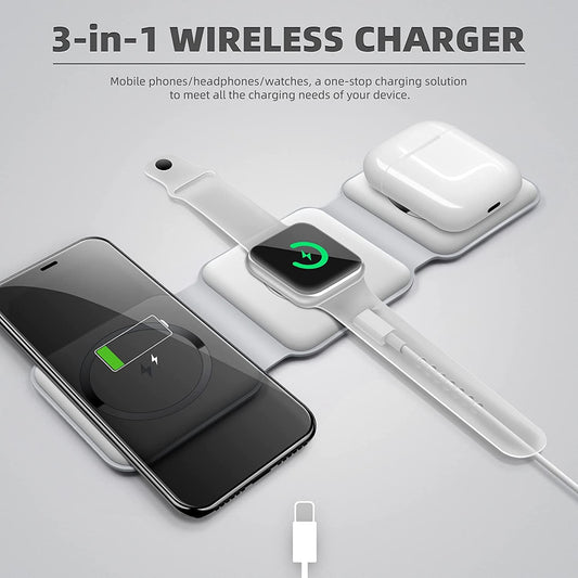 3-in-1 Qi Wireless Charging for IOS Devices